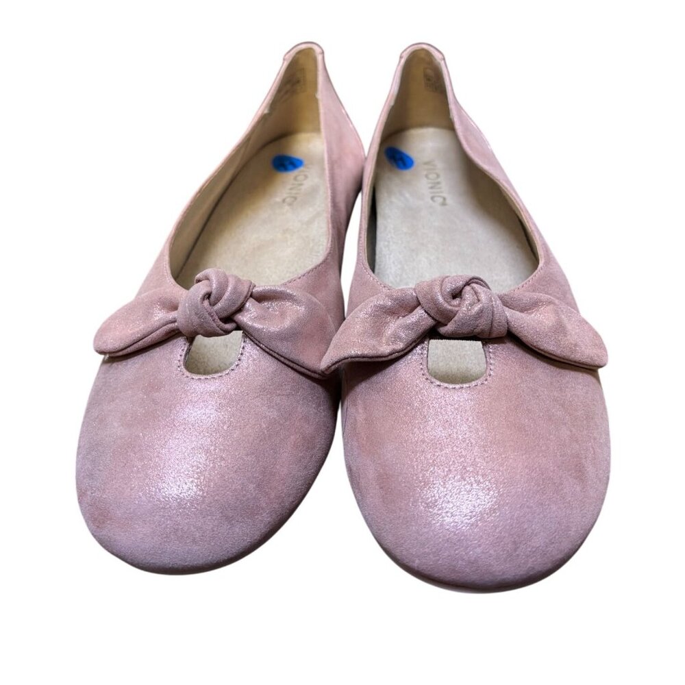 Vionic Pink Bow Knot Flats Size 11 - Picture 3 of 10